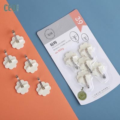 China New Design Sustainable Plastic Self Adhesive Hooks Heavy Duty Wall Hooks For Kitchen / Bathroom for sale