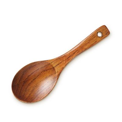 China Sustainable Best Selling High Quality Kitchen Utensils Chinese Wooden Rice Serving Spoon for sale