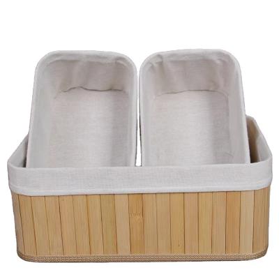 China Sustainable Wholesale Natural Foldable Bamboo Storage Baskets for sale