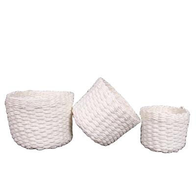 China Cotton Shoe Basket Floor Basket Pet Toys Laundry Or Viable Rope Woven Decorative Blankets Basket for sale