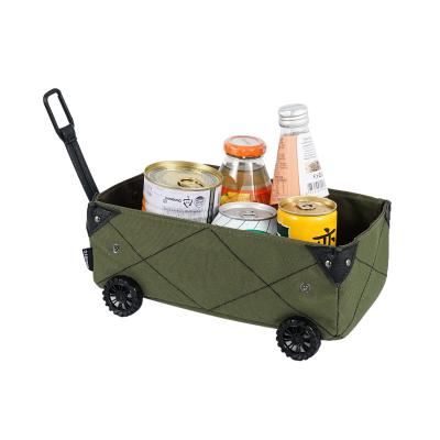 China Foldable Mini Cart Car Tissue Box Picnic Snack Storage Camping Cart Multifunctional Outdoor Mini Tissue Box DIY Storage for sale