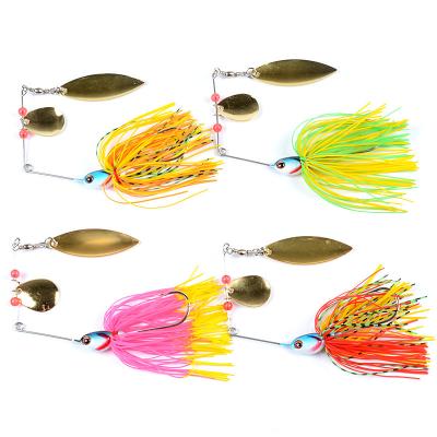 China Hot Products 16g Bass Fishing Lure Spinner Baits Metal Baits For Spinner Bait Freshwater Artificial Jig With Rubber Skirt for sale