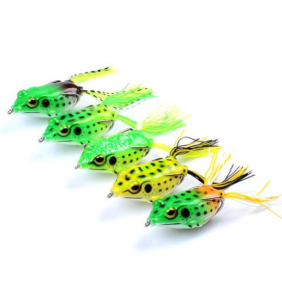 China Thunder Frog 14g Skirt Freshwater Soft Fishing Lures Artificial Floating Frog Baits Specialize For Black Fish Custom for sale