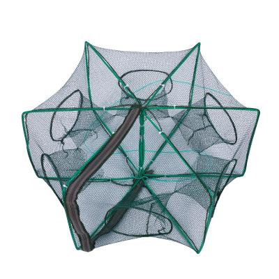 China Other Factory Price 6 Sides 6 Holes Umbrella Fishing Trap Shrimp Trap Umbrella Crab Cage Foldable Fishing Nets for sale