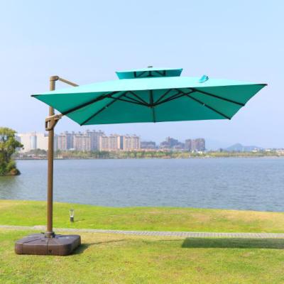 China New Style 3*3m Square Cantilever Umbrella Patio Umbrella Beach Parasol for sale