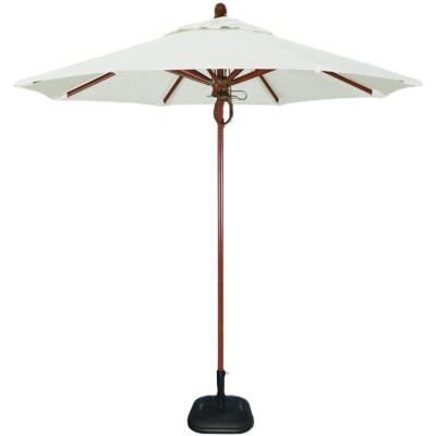 China Customized Parasol Sale Central Outdoor Beach Parasol Solid Wood Frame Sunshade Wooden Umbrella for sale