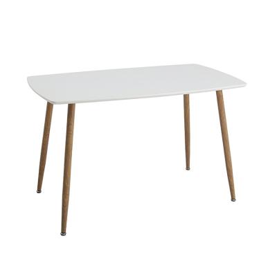 China MDF Top Factory Direct Supply Delicate And Beautiful Pure White Dining Table for sale