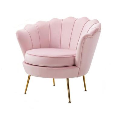 China Cheap Pink Sofa Bed Modern Design Dining Chair Leisure Velvet Chair Living Room Sofa Chair for sale