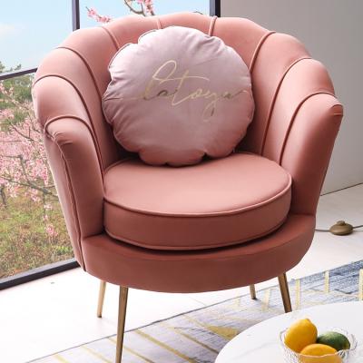 China Living Room Velvet Upholstery Stainless Steel Sofa Bed Customized Gold Legs Chair Sofa Chair for sale