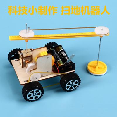 China Bag Cartoon Educational Model Toy Student DIY Toy Creative Floor Sweeping Robot Science and Technology Educational Material for sale