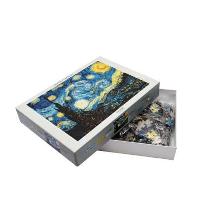 China Cartoon Toy 500 Pieces Cardboard Paper Kids Puzzles Starry Night Puzzle Paper Puzzle Game for sale