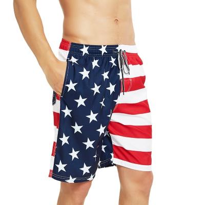 China Hot Sale QUICK DRY Men The Stars And Stripes Sportswear Beach Pants Quick Dry Loose Shorts for sale