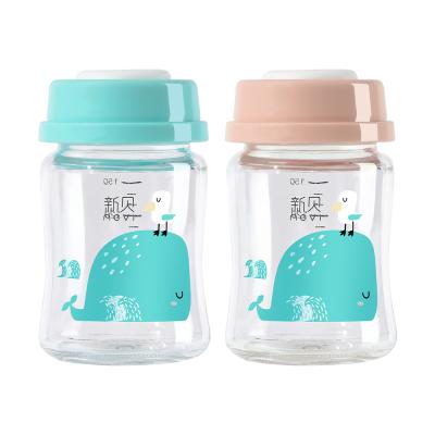 China BPA Free Glass Storage Container 150ml Baby Food Baby Breast Milk Material Storage Bottles 2Pcs à venda