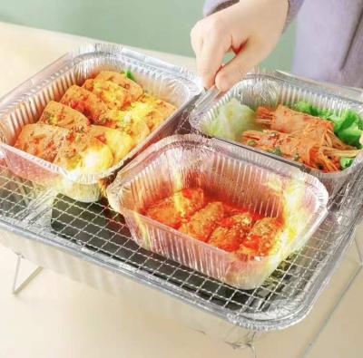 China Disposable Safety Tin Cardboard Barbecue Flammulina Velutipes Brain Flower Fast Food Lunch Box Disposable Cooking Rice for sale