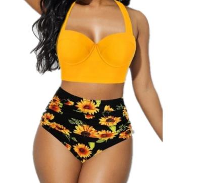 China Dropshipping breathable high waist swimwear plus size two pieces sexy bikini for women hot in markets for sale