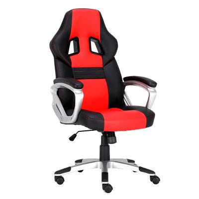 China PU Leather Gaming Chair (Waist) Height Adjustable Plywood Frame Racing Chair Whit Painted Base And Armrest for sale