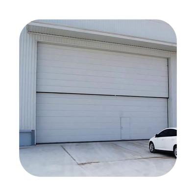 China Sandwich Panel Style Windproof Lift Over Sectional Garage Doors Manufacturers With Pedestrian Door for sale