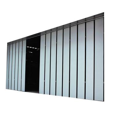 China Folding Screen Door Aluminum Double Glazed Transparent Gloss Glass Door Patio Garage Industrial Folding Fireproof Door for sale