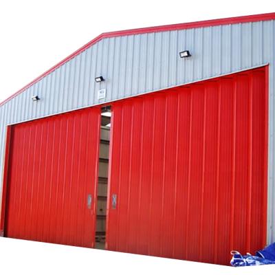 China Fire Resistant Galvanized Steel Sheet Aluminum Alloy Steel Sheet Anti-theft Industrial Outdoor Metal Commercial Wind Sliding Door for sale