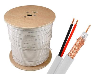 China Full 1000 ft White Copper RG59 Siamese Combo CCTV Coaxial Cable 20AWG RG59 + 18/2 Power 18AWG for sale