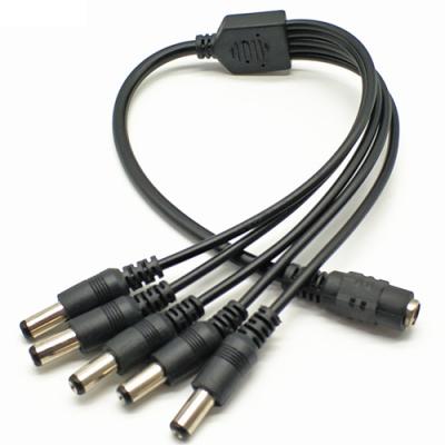 China Power Splitter DC Power Supply Splitter Cable, 1 Female to 5 Male 2.1*5.5mm for sale