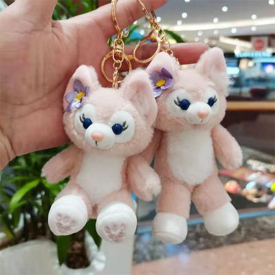 China Eco-friendly Material Cute Exquisite Car Plush Cartoon Key Chain Lingna Belle Fox Doll Keychain Female Couple Pendant for sale