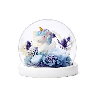 China Unicorn Preserved Flowers Long Life Rose Box Decorative Ornaments Valentine's Day Gift Eternal Natural Touch Flower Wholesale for sale