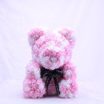 China Beautiful Colorful Hot Sale Customize Eternal Rose Teddy Bear With Gift Box Valentines Day Gift Mothers Day Gifts Forever for sale