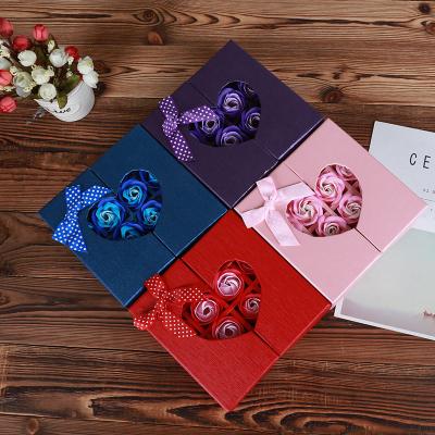 China Touch Wholesale 16 Natural Roses Soap Artificial Flowers Creative Idea Folio Love Gifts Boxes Mother's Day Gift Set For Mum for sale