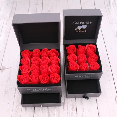 China Natural Touch Mothers Day Valentines Lovers Gifts Preserved Rose Heart Flower Boxes Artificial Flowers Valentines Day Gift For Women for sale