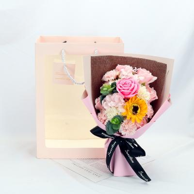 China Natural Carnations Austen Bouquet Gift Box of Rose Soap Flowers Flower Artificial Touch Flower Bouquet for sale