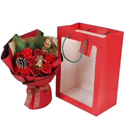 China Rose Soap Flower Bouquet of Gift Flowers Romantic Artificial Flower Mini Soap Flower for Valentine's Day Gift Flower for sale