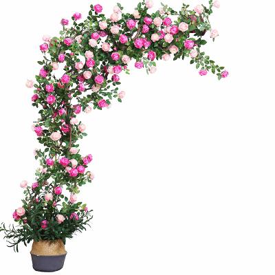 China High Quality Fashional 1.8M Rattan Artificial Peony Flower Green Planting Flowers and Background Flower Wall Decorative Garlands for sale