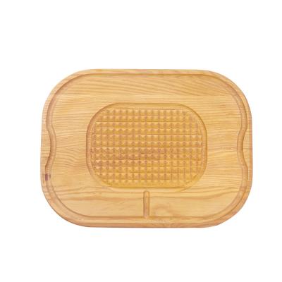 China Kitchen Chopper White Oak Wood Cutting Board with Large Drip Groove Meat Cutting Board and Serving Board for Butcher for sale