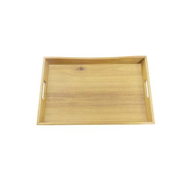 China Hotel Home Restaurant Wooden Serving Tray With Handles Popular For Food Breakfast Tray for sale