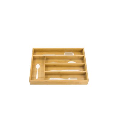 China Wholesale High Quality Viable Cutlery Bamboo Kitchen Drawer Organizer and Knife Storage Box Organizer for sale