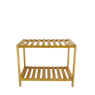 China Simple Modern Bamboo 2 Tier Shoe Rack Organizer Bench Luggage Storage Rack Practical Home Furniture for sale