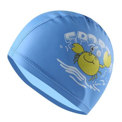 China Swim Cap Comfortable PU Lining And Lycra Fabric For Kids Crab Printing for sale