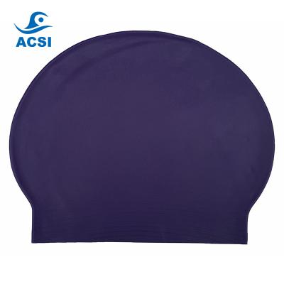 China Solid color latex waterproof swim hats (unisex, one size fits most) for indoor and outdoor swimming for sale