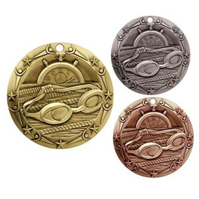 China Custom World 1st 2nd 3rd Class Silver Bronze Souvenir Gold Medal Place Swimming Medallion for sale