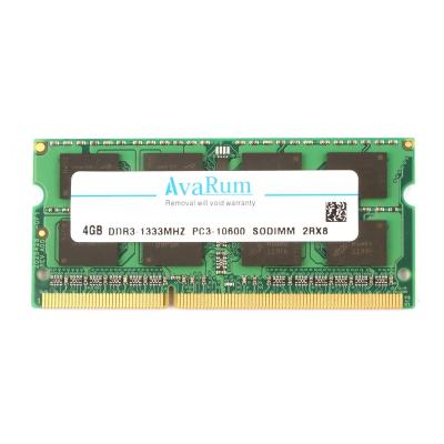 China LAPTOP AvaRum DDR3 8GB 1600Mhz SODIMM 2Rx8r For Laptop PC3-12800 Memory Ram for sale