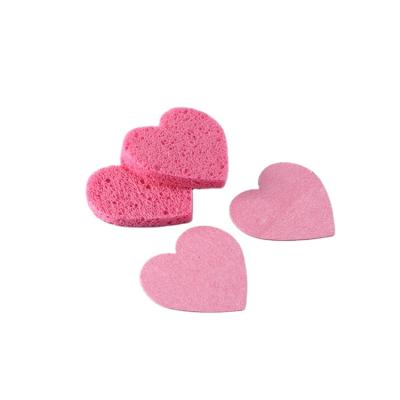 China All Natural Profession Heart Shaped Compressed Cellulose Sponge Exfoliating Cellulose Facial Sponge for sale