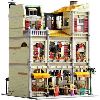 China Construction Toy Urge 10202 Pizza Shop Kids Learning Toy Legoi City Street View Building Block Mold King Cada Assemble Brick Education Toy for sale