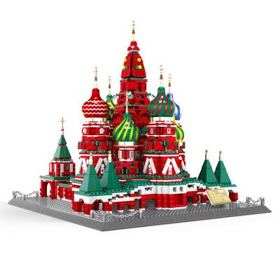 China Construction Toy Wange 6213 Moscow legoi city street view building block brick toy 2021 children's education gift Legoi Saint Basil's Cathedral for sale