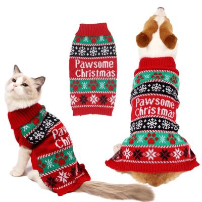 China New Arrival Stocked Keep Warm Teddy Pomeranian Panda Corgi Pet Christmas Sweater Dog Clothes for sale