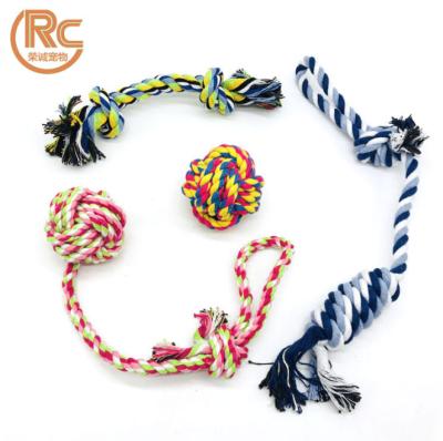 China 2021 New Arrival Viable Product Set 4 Pieces Set Pet Rope Bite Cotton Cotton Toys Custom Pet Cat Dog Toy for sale