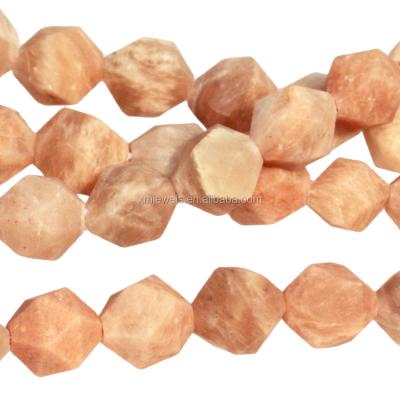 China Jewelry Making Moonstone Natural Stone Matte Peach Round Beads for sale