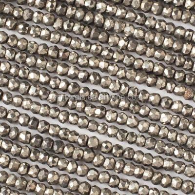 China Jewelry Making Wholesale Prices Pyrite Beads Natural Iron Pyrite Faceted Rondelle Beads for sale