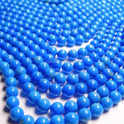 China Jewelry Making Wholesale Howlite Beads Loose Blue Round 10mm Turquoise Beads for sale