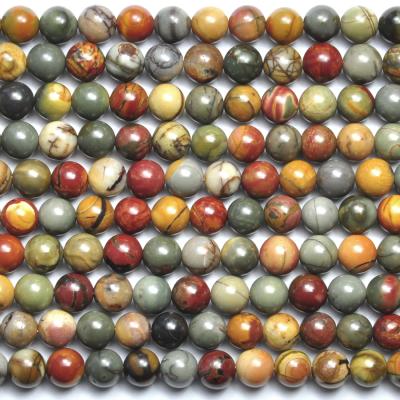 China Pleochroic / Pleochroism Gemstone Cove Round Beads Of Natural Red Jasper Stone for sale